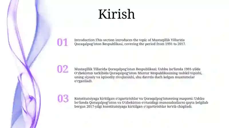 Mustaqillik Yillarida QoraqalpogʻIston Respublikasi(1991-2017-Yillar) 2