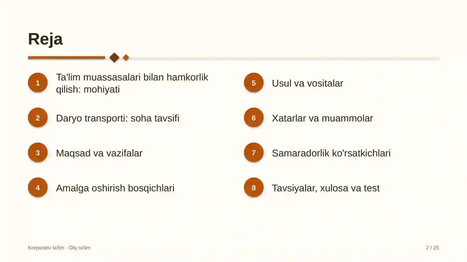 Daryo transportida ta'lim muassasalari bilan hamkorlik qilish 2