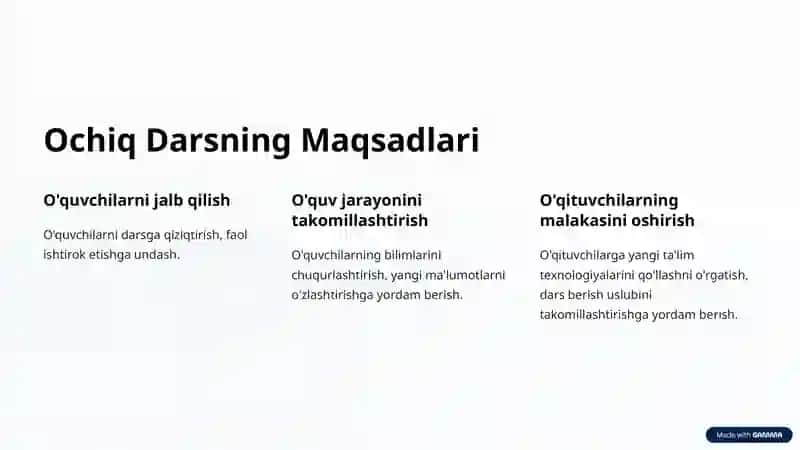 Ochiq Darslar uchun Ta’lim Texnologiyalari 2