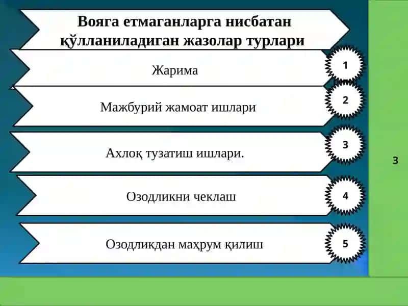 Вояга етмаганлар жиноий жавобгарлиги. Тиббий йўсиндаги мажбурлов чоралари. 2