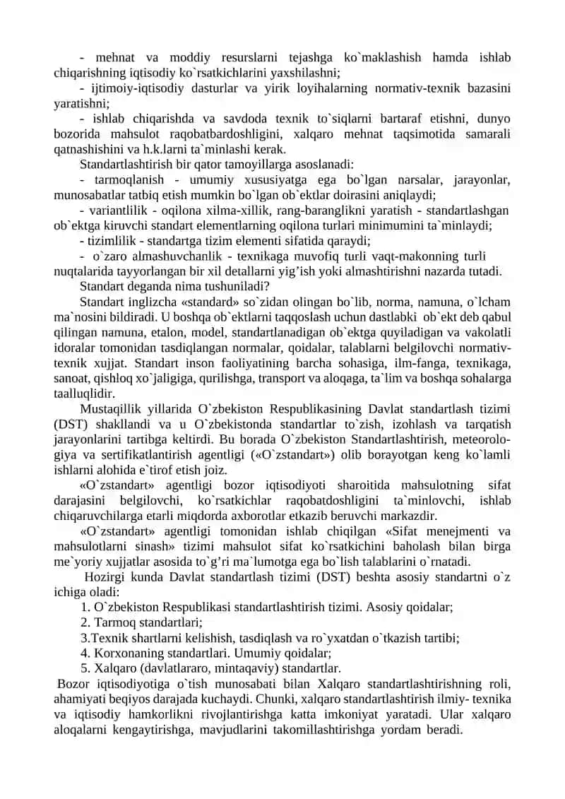 Standartlashtirish, sertifikatlashtirish, attestatsiya va nazorat qilish 2