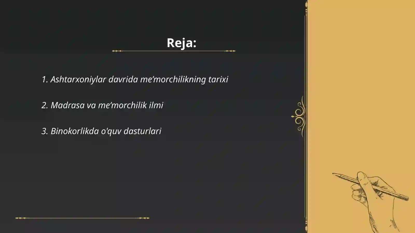 Ashtarxoniy davrida binokorlik ta'limi 2