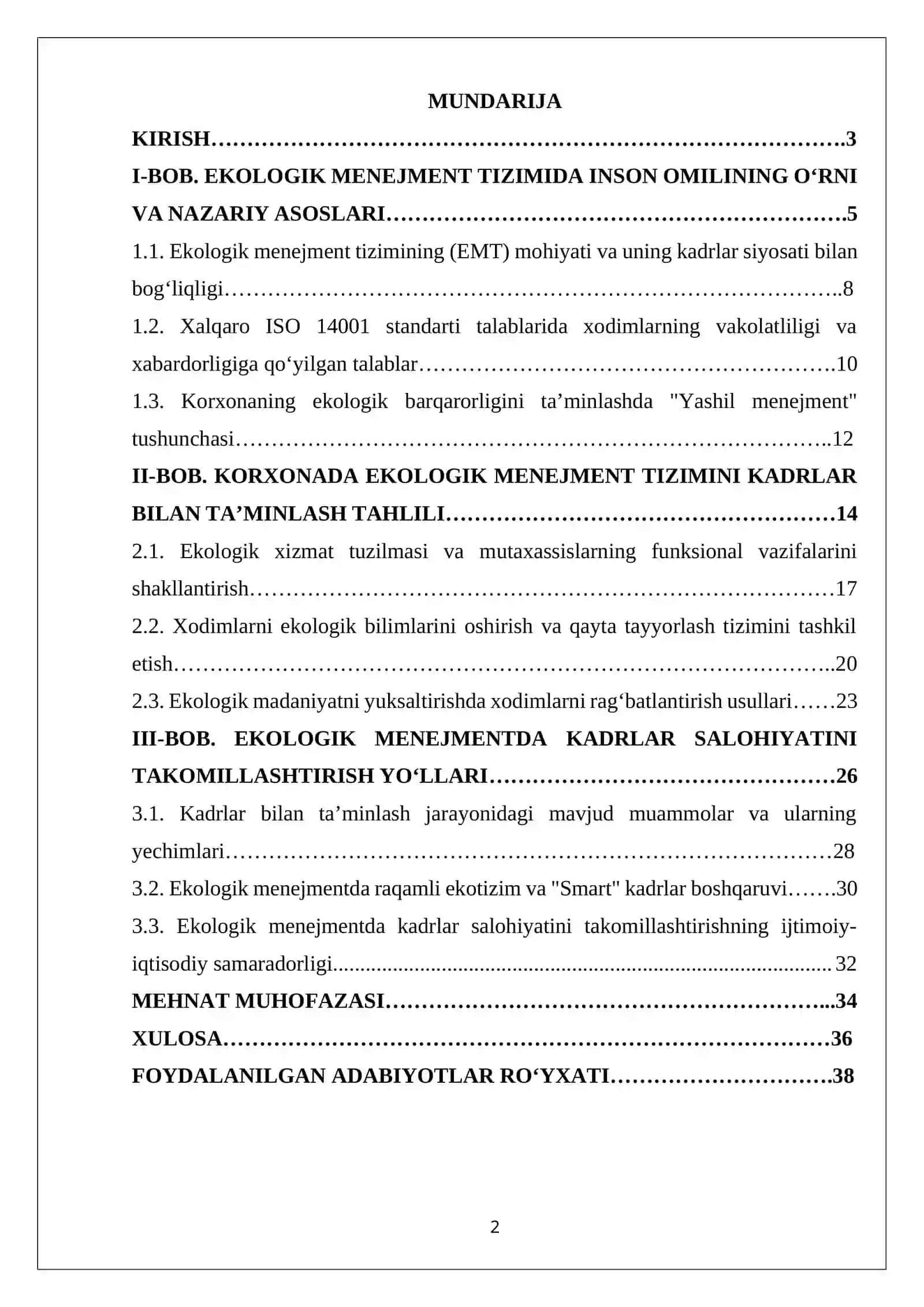 Ekologik menejment tizimini kadrlar bilan ta'minlash 2
