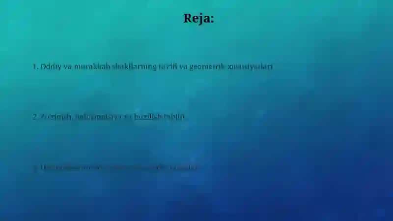 Oddiy va murakkab shaklli asarlarni tahlil qilish 2