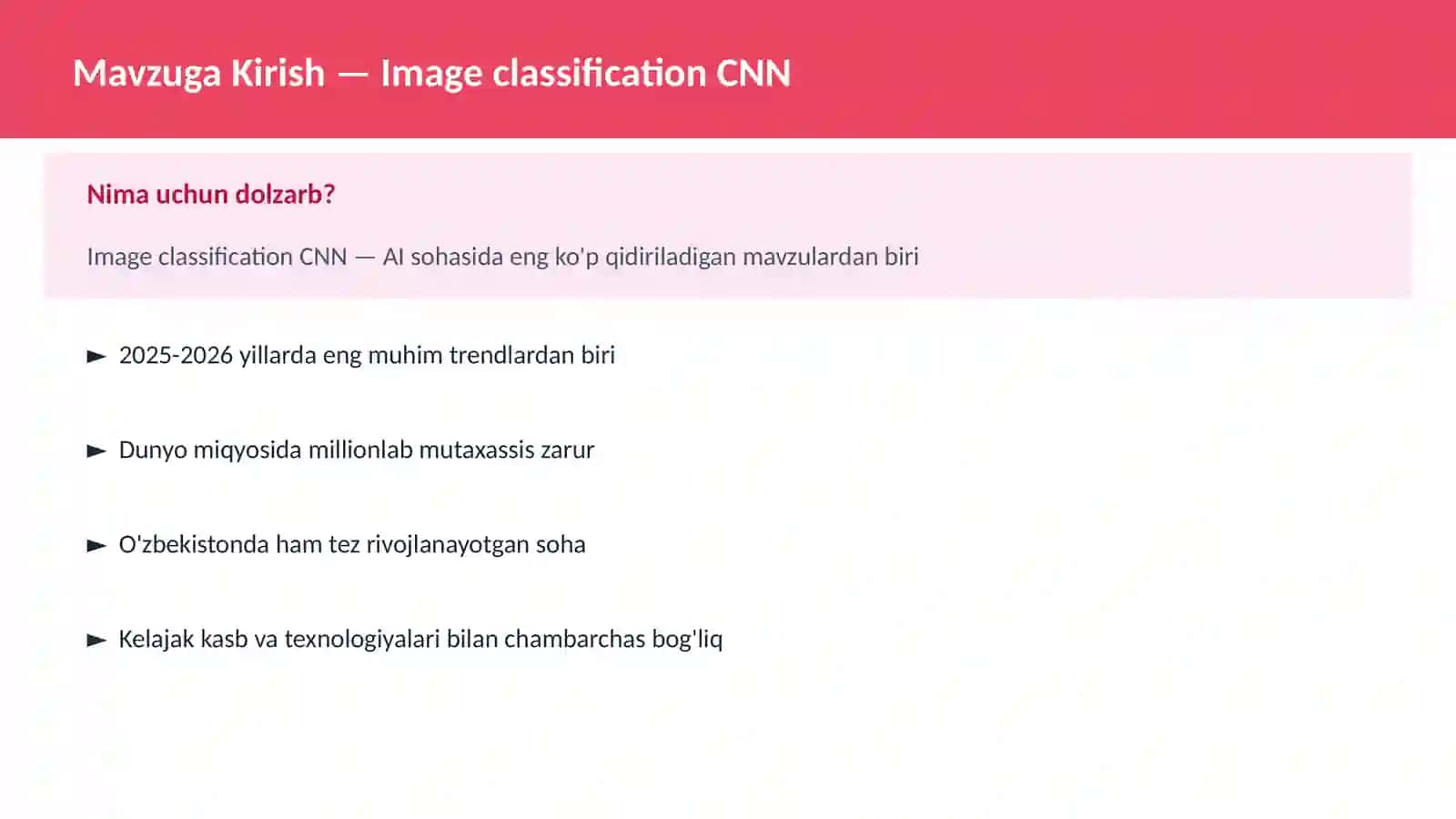 AI | DEEP LEARNING VA NEYRON TARMOQLAR 2