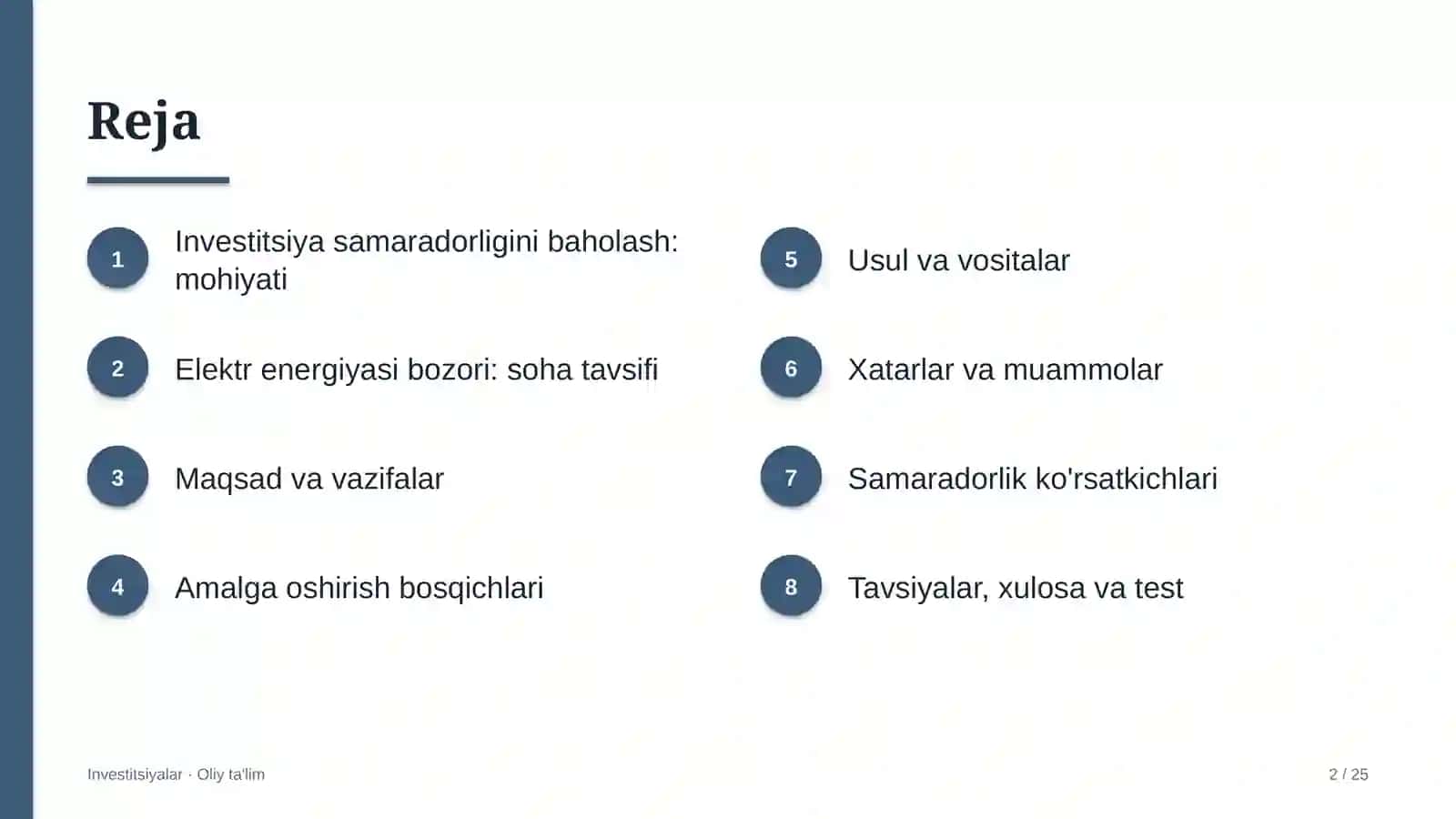 Elektr energiyasi bozorida investitsiya samaradorligini baholash 2