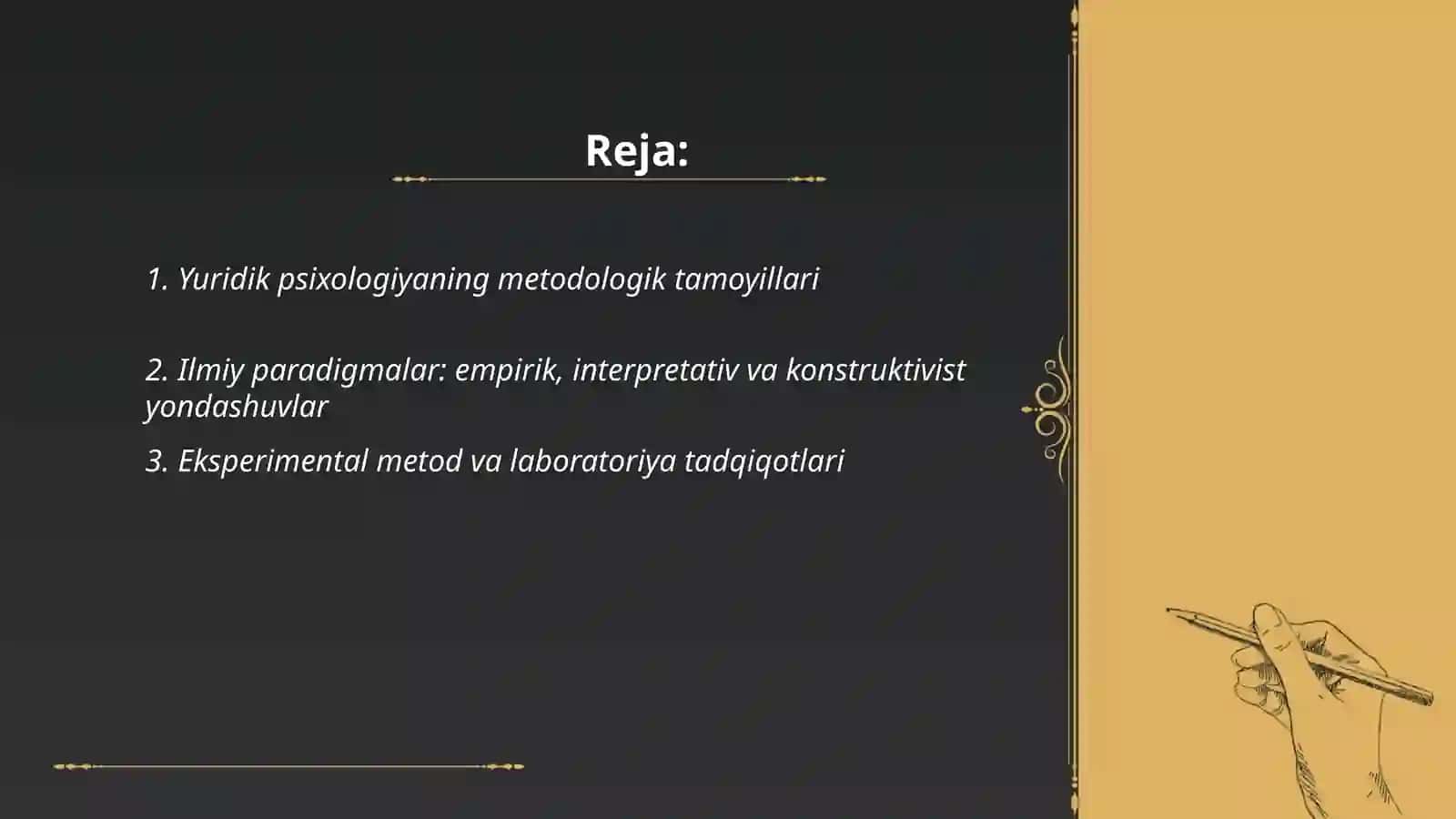 Yuridik psixologiyaning metodologik asoslari va usullari 2