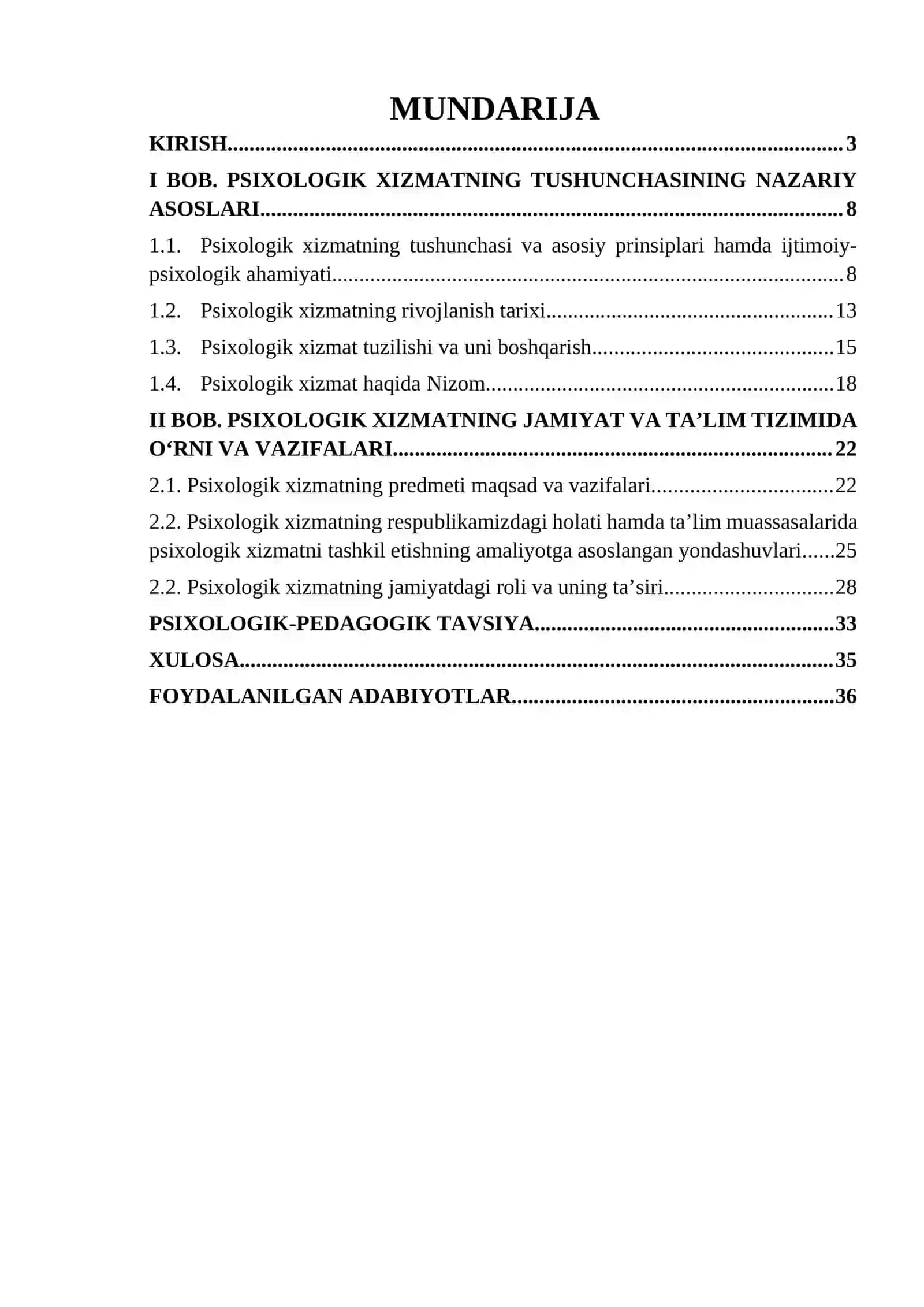 Psixologik xizmat va vazifalari 2