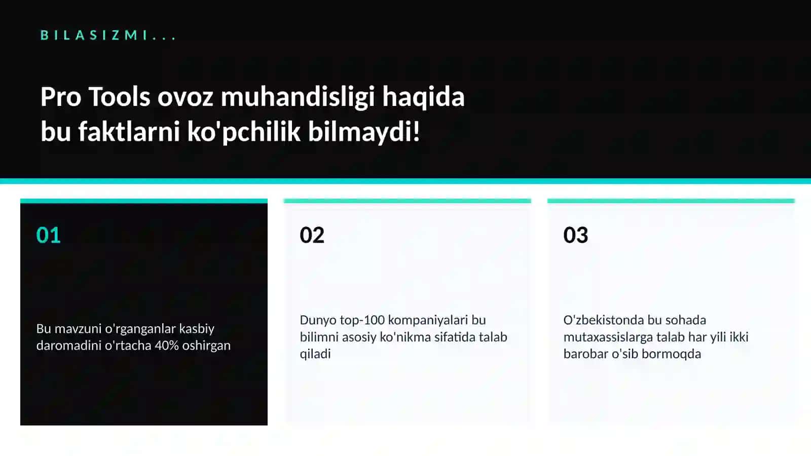 Pro Tools ovoz muhandisligi 2