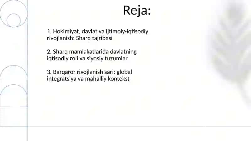 Hokimiyat, davlat va ijtimoiy-iqtisodiy rivojlanish: Sharqiy mamlakatlar tajribasi 2