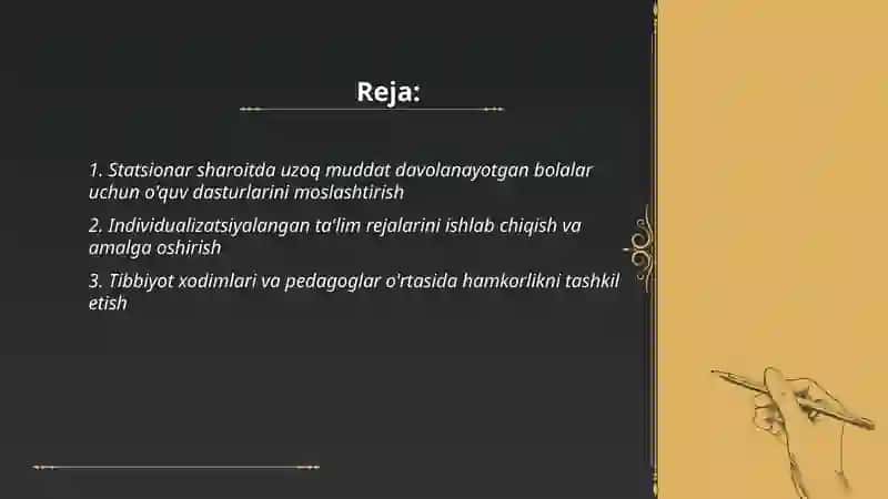 Statsionar sharoitda uzoq muddatli davolanayotgan bolalar uchun taʼlim muhitini yaratish 2