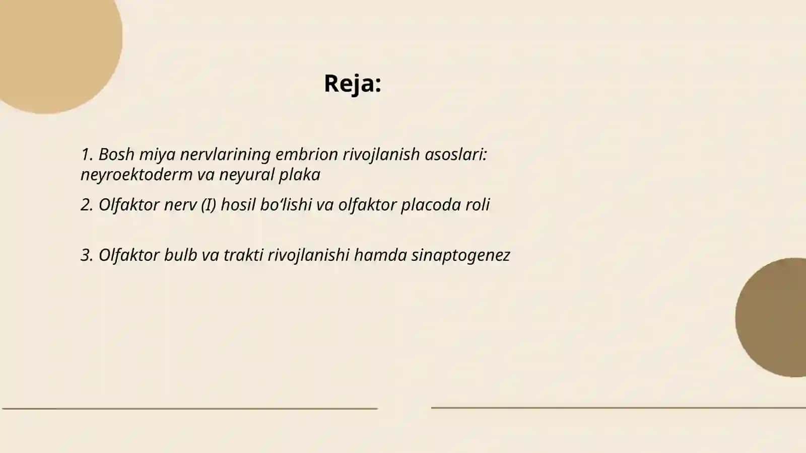 Bosh miyanervlarining hosil bo'lishi. I, III, IV, VI, XI, XII juft bosh miya nervlari 2