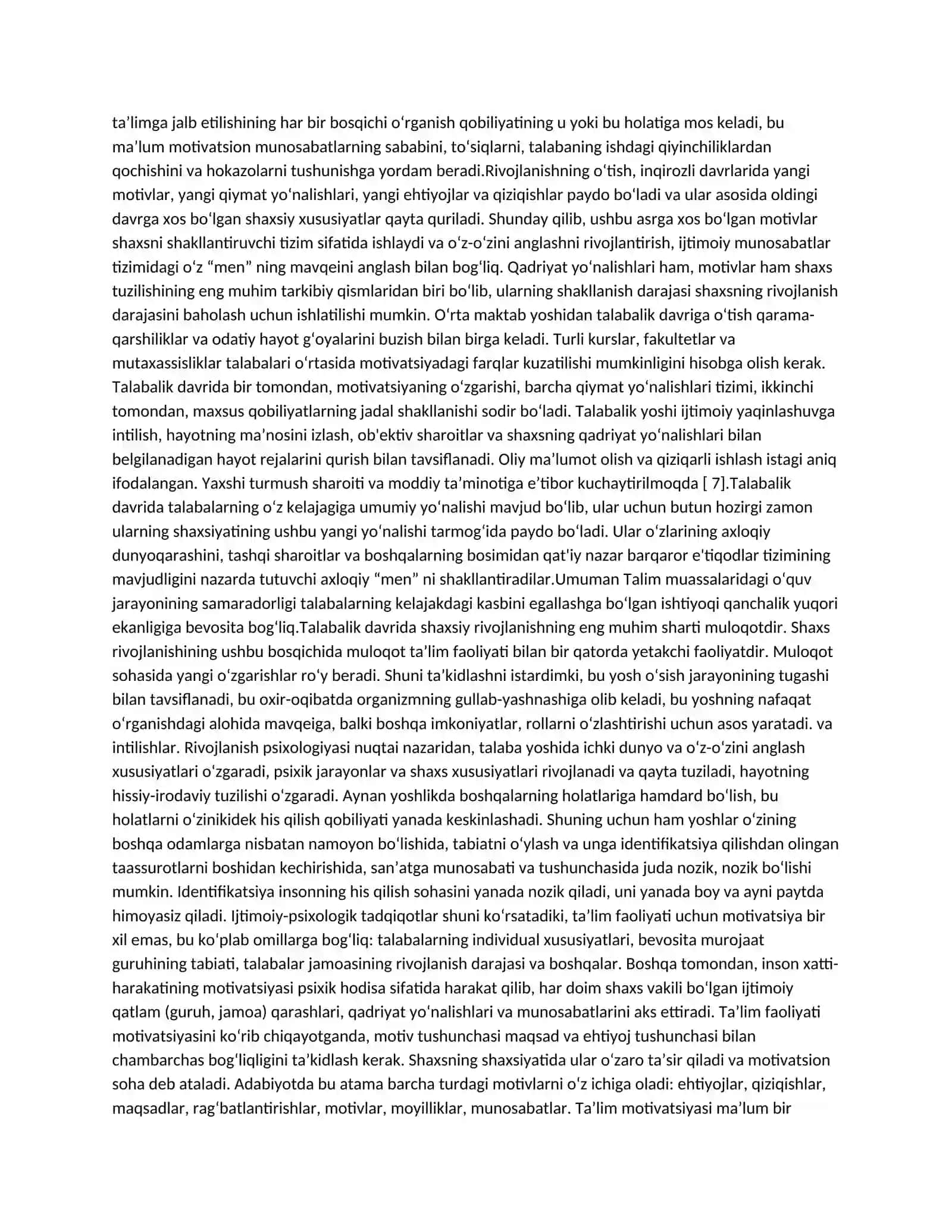 Psixologik xizmatlar orqali talabalarning ta'lim motivatsiyasini rivojlantirish 2