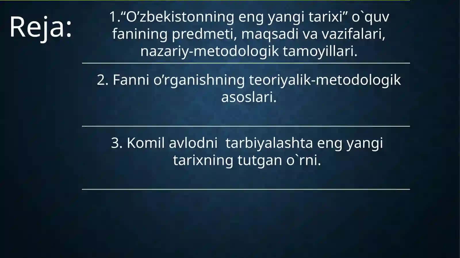 O`zbekistonning eng yangi tarixi 2