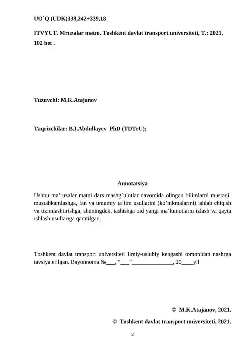 IXTISOSLASHTIRILGAN TRANSPORT VOSITALARIDA YUKLARNI TASHISH 2