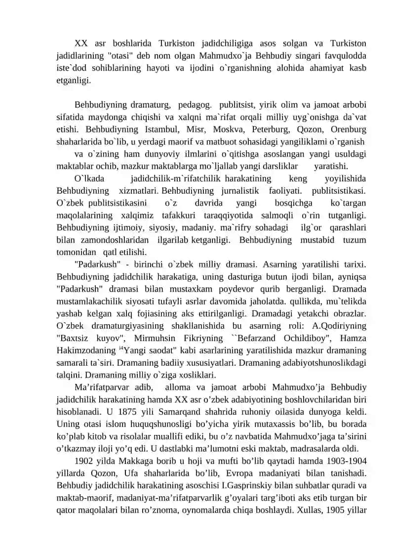 Mahmudxo`ja Behbudiy 2