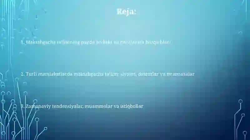 Maktabgacha ta'limning vujudga kelishi va rivojlanish jarayoni 2
