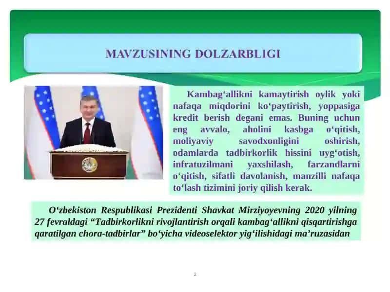 Tadbirkorlikni rivojlantirish 2