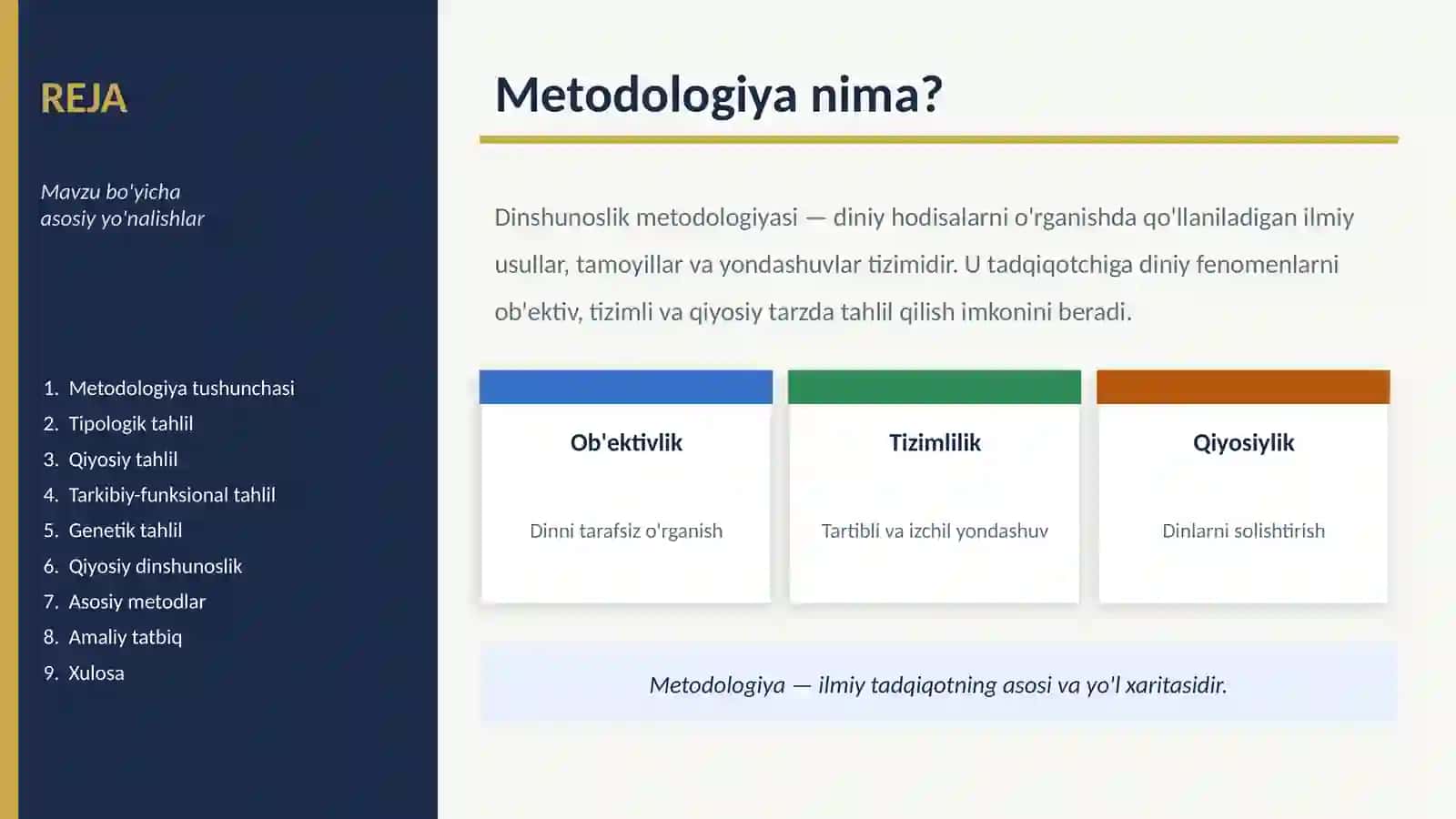 DINLARNI TADQIQ ETISH METODOLOGIYASI 2