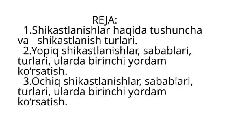 ISHLAB ChIQARISHDAGI SHIKASTLANISHLARDA BIRINCHI YORDAM KO‘RSATISH 2