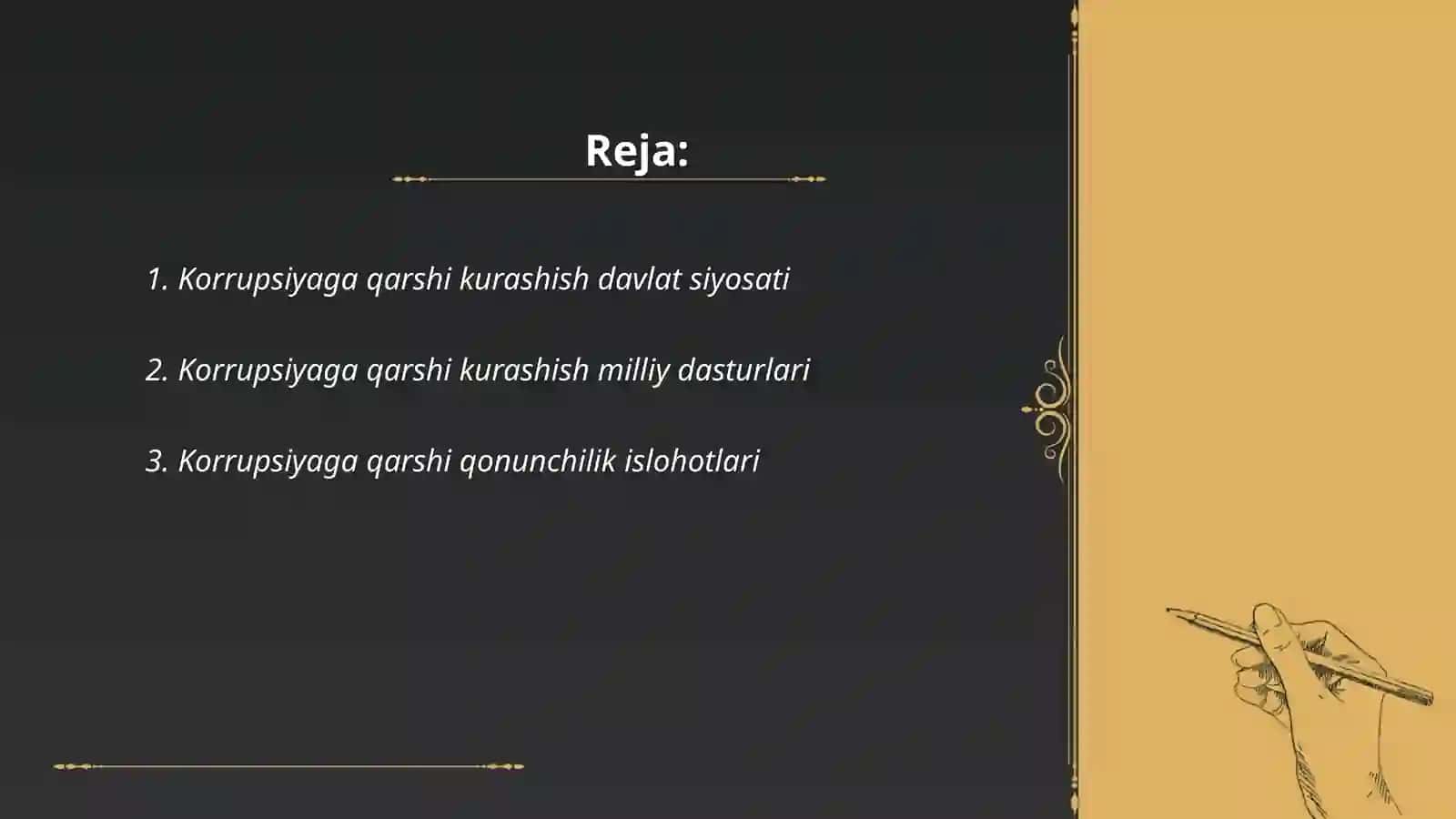 Korrupsiyaga qarshi kurashish chora tadbirlar 2