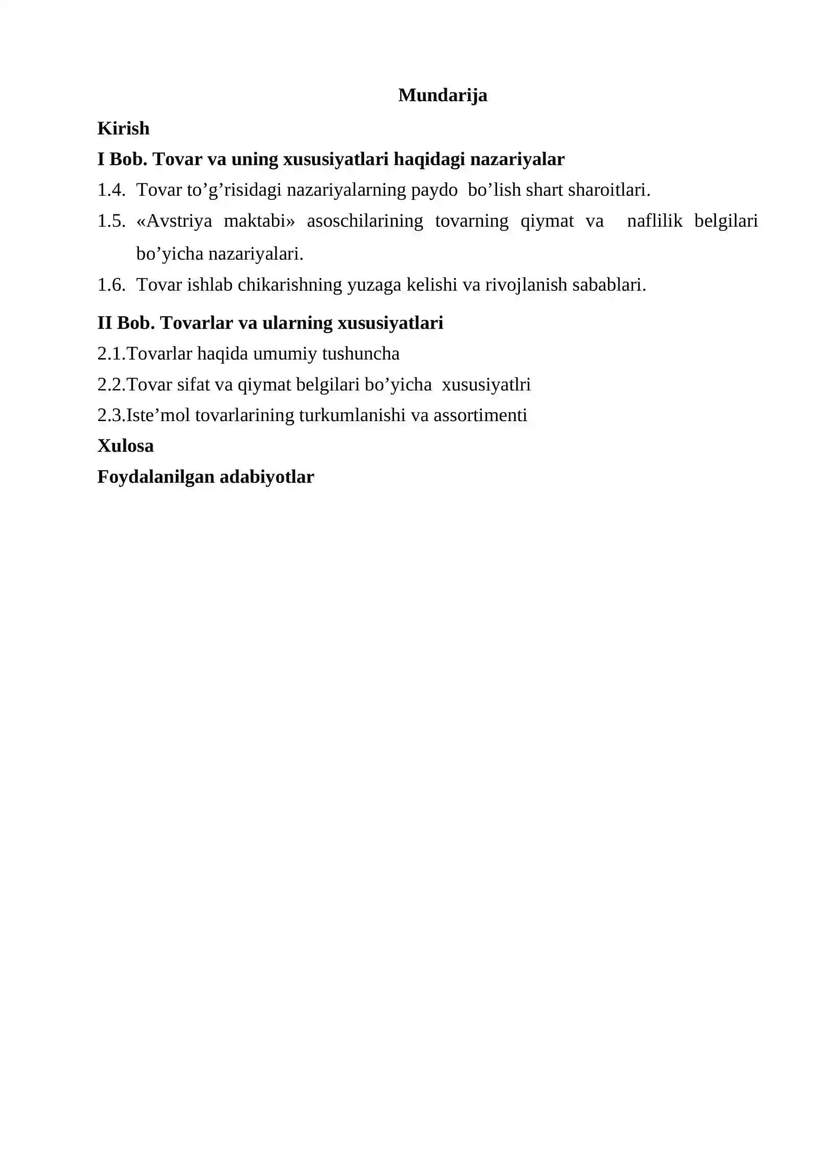 Tovarning iqtisodiy mazmuni va uning xususiyatlari 2
