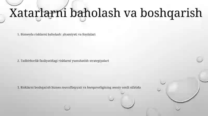Biznes Su'Beyktlar Faoliyatida Tavakkalchiliklarni Kamaytirish Yo'Llari 2