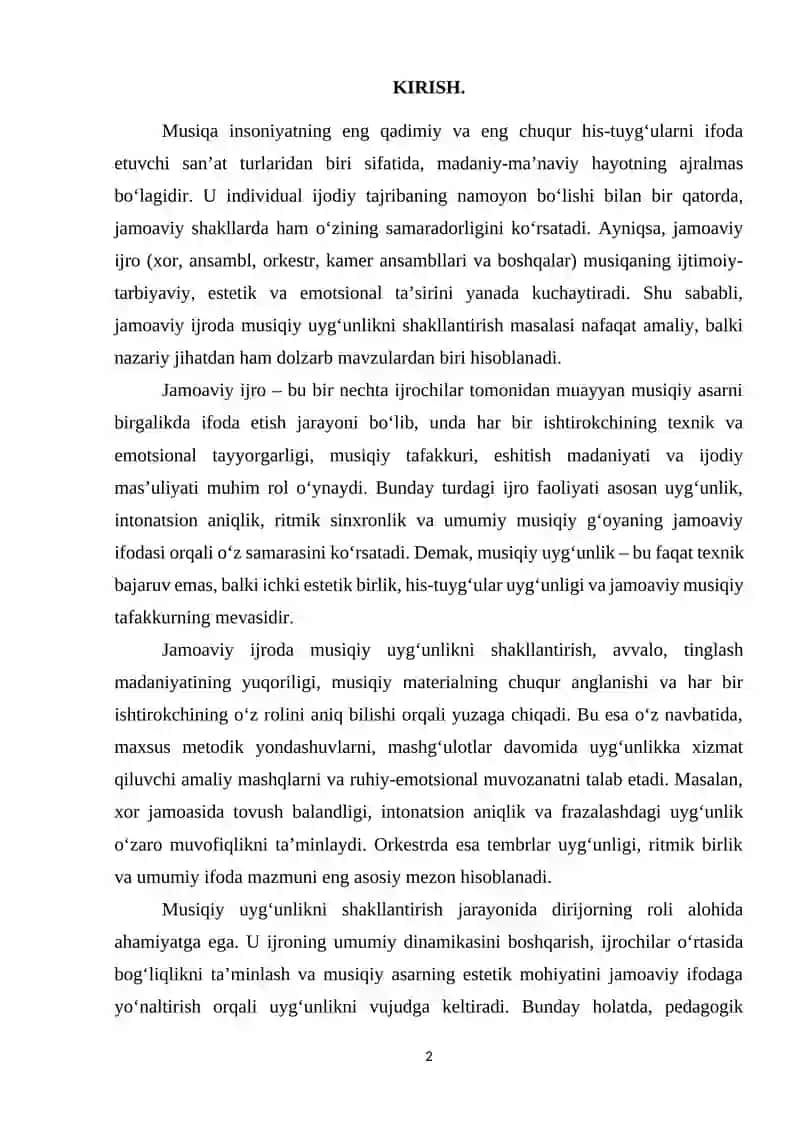 Jamoaviy ijroda musiqiy uyg'unlikni shakillantrish yo'llari 2