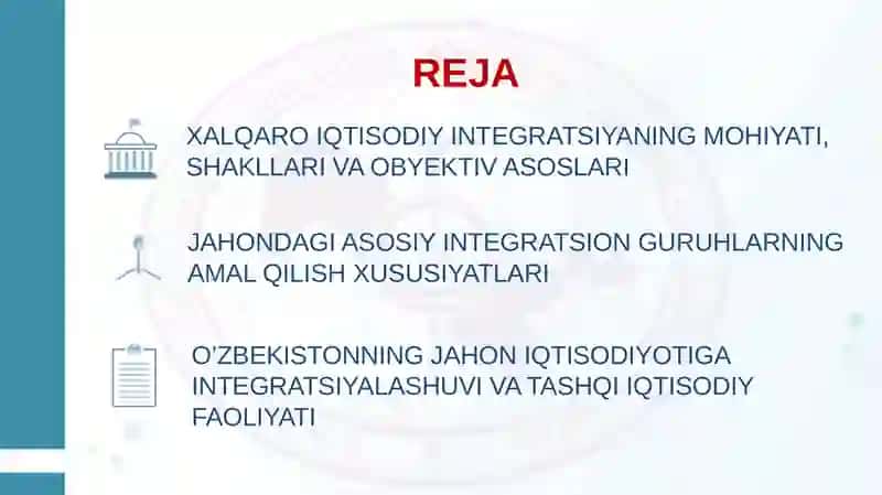 XALQARO IQTISODIY INTEGRATSIYA 2