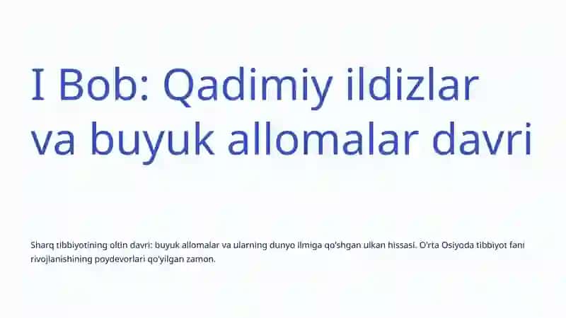 Oʻzbekiston Sogʻliqni Saqlash Tizimi Rivoji: Tarixdan Kelajakgacha 2