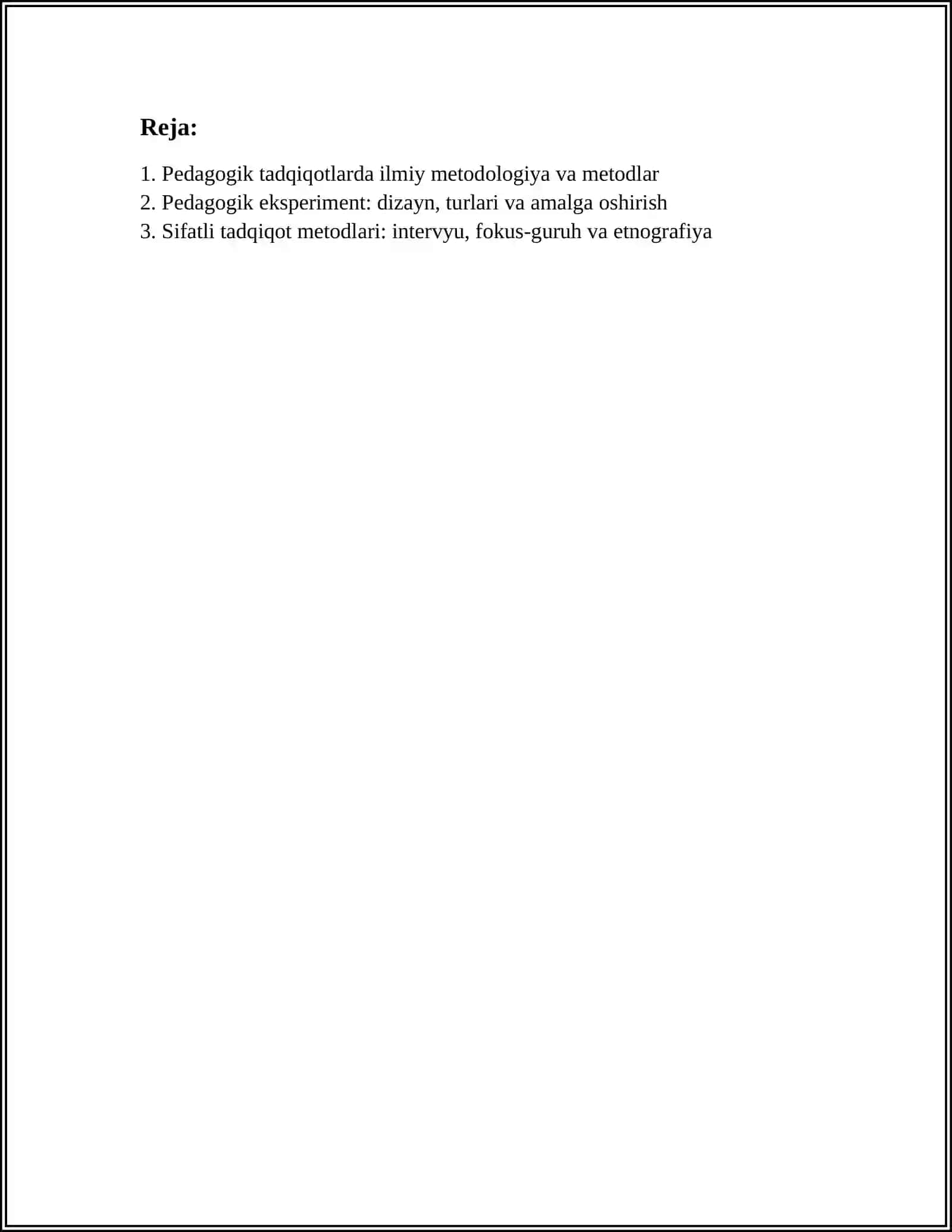 PEDAGOGIKA FANINING ILMIY-TADQIQOT METODLARI 2