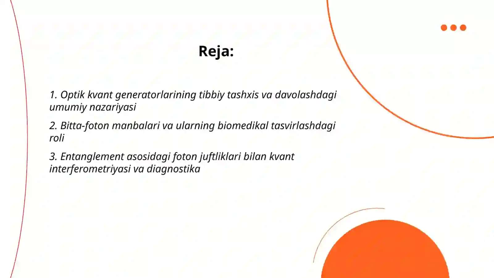 Optik kvant generatorlarining tibbiy tashxis va davolashdagi umumiy nazariyasi 2