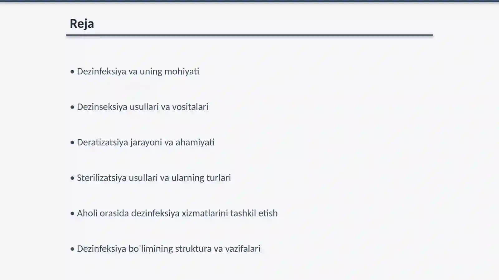 Dezinfeksiya, dezinseksiya, deratizatsiya va sterilizatsiya usullari va vositalari 2