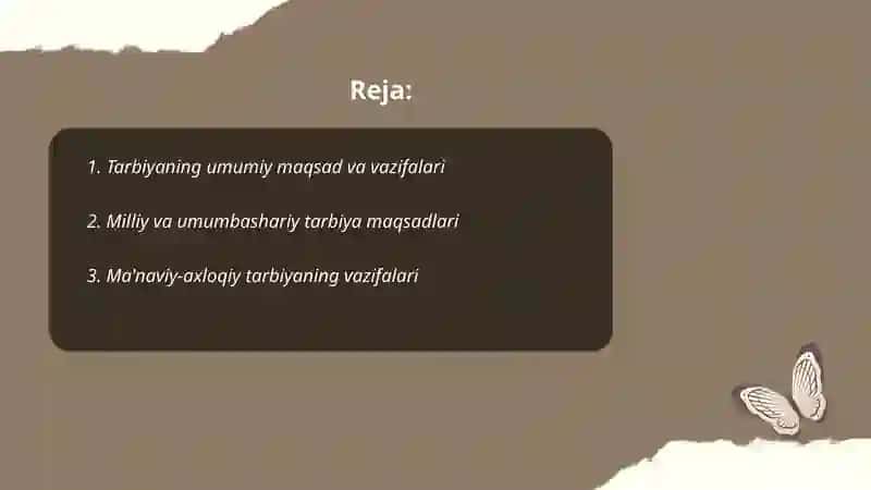 Tarbiyaning maqsad va vazifalari 2