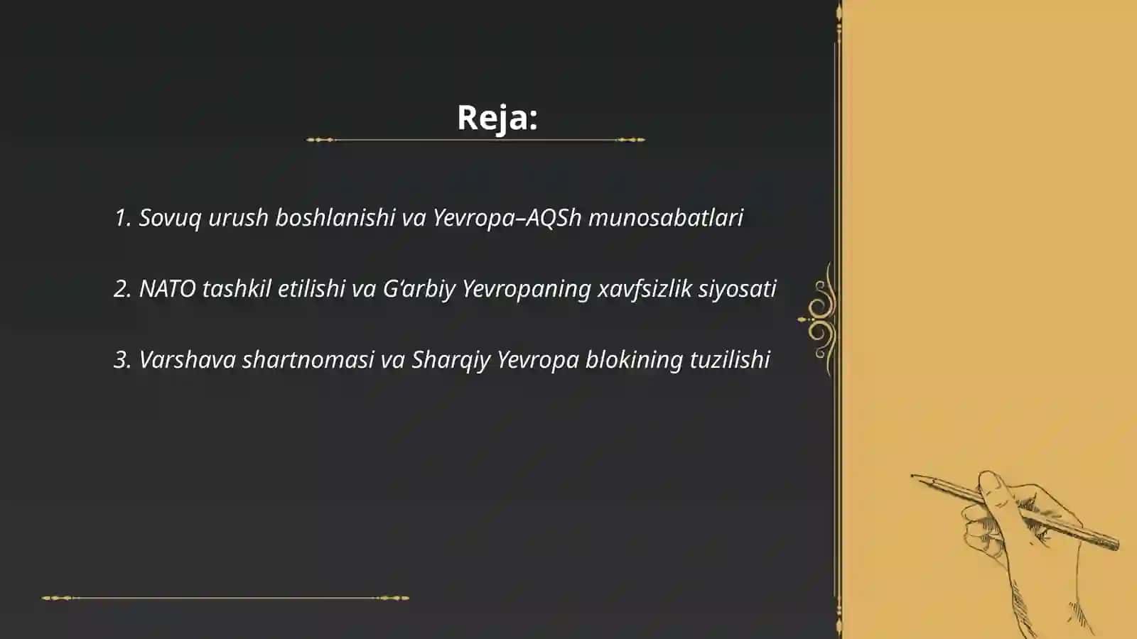 Amerika va yevropa davlatlar sovuq urush davri 2