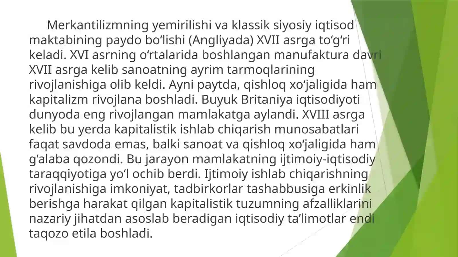 Klassik iqtisodiy maktabning vujudga kelishi, rivojlanishi va yakunlanishi 2