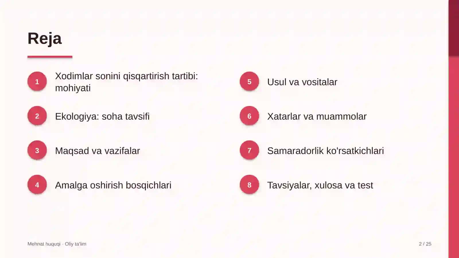 ekologiya sohasida xodimlar sonini qisqartirish tartibi 5600 2