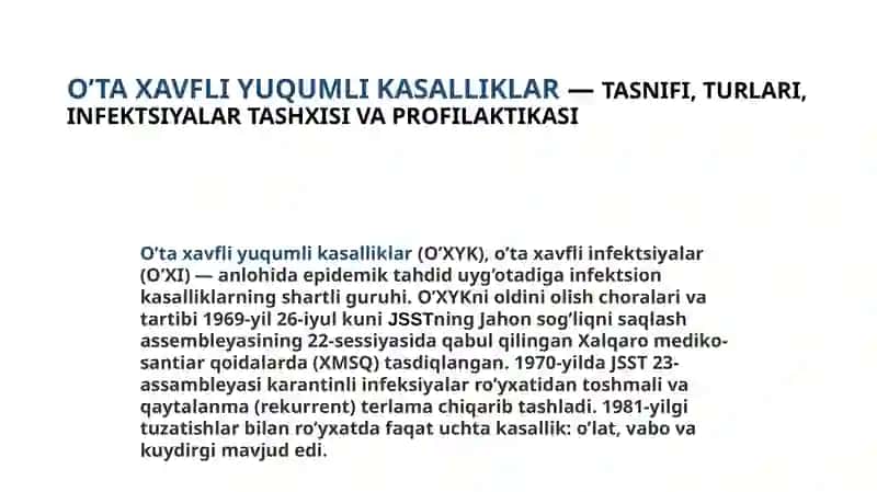 O’TA XAFLI INFEKTSIYALAR PATALOGIYASI 2