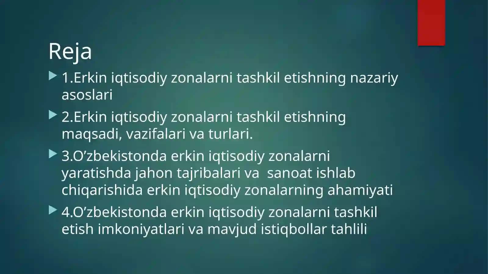 Erkiniqtisodiy zonalarni tashkil etishning nazariyasoslari 2