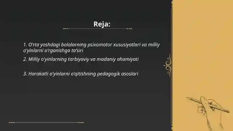 O'rta yoshdagi bolalarga beriladigan milliy va harakatli oyinlarni o'rgatish 2