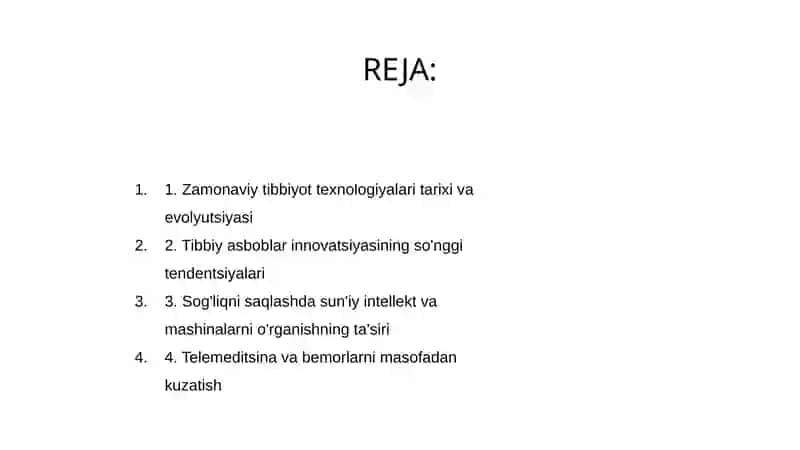 Zamonaviy tibbiyot texnologiyalari 2