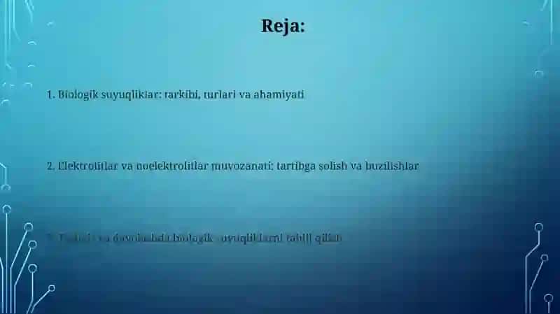 Biologik suyuqliklar: tarkibi, turlari va ahamiyati 2