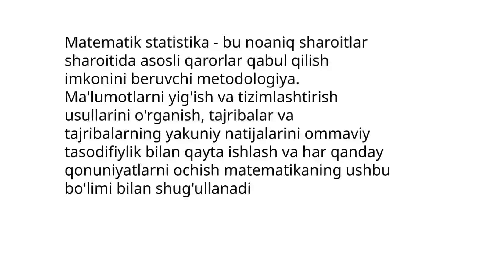 MATEMATIK STATISTIKANING ASOSIY TUSHUNCHALARI 2