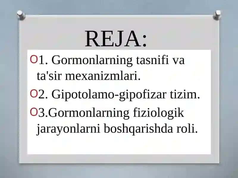 Endokrin tizim fiziologiyasi: umumiy tamoyillar 2