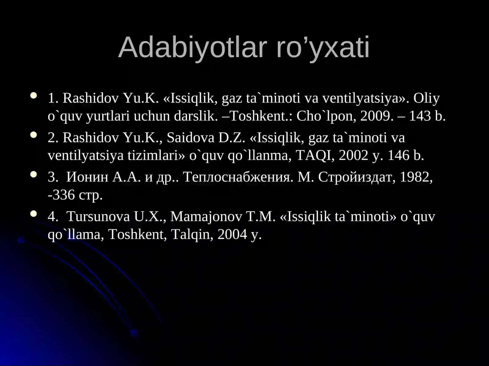 Isitish asboblarini hisobi 2