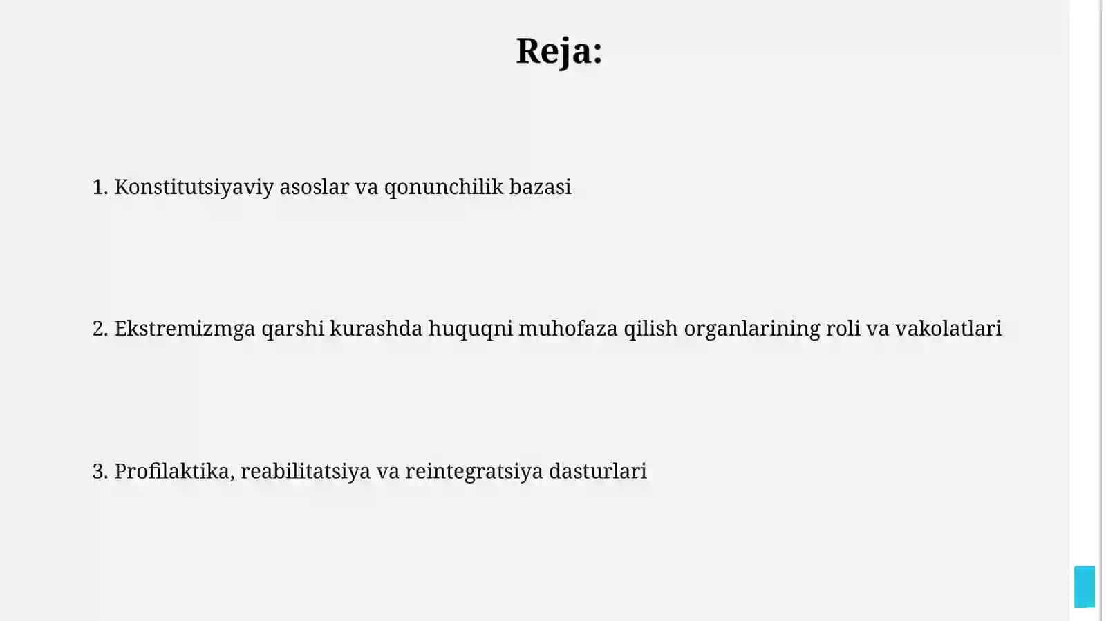 Oʻzbekiston Respublikasida diniy ekstrimizmga qarshi koʻrashishning huquqiyasoslari 2