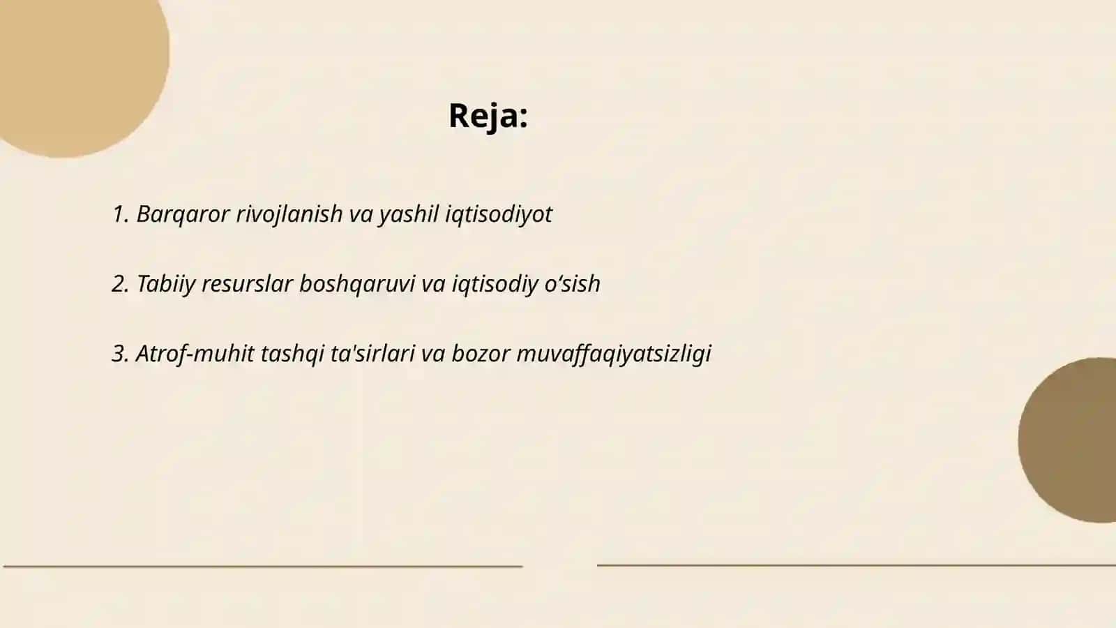 Barqaror rivojlanish va yashil iqtisodiyot 2