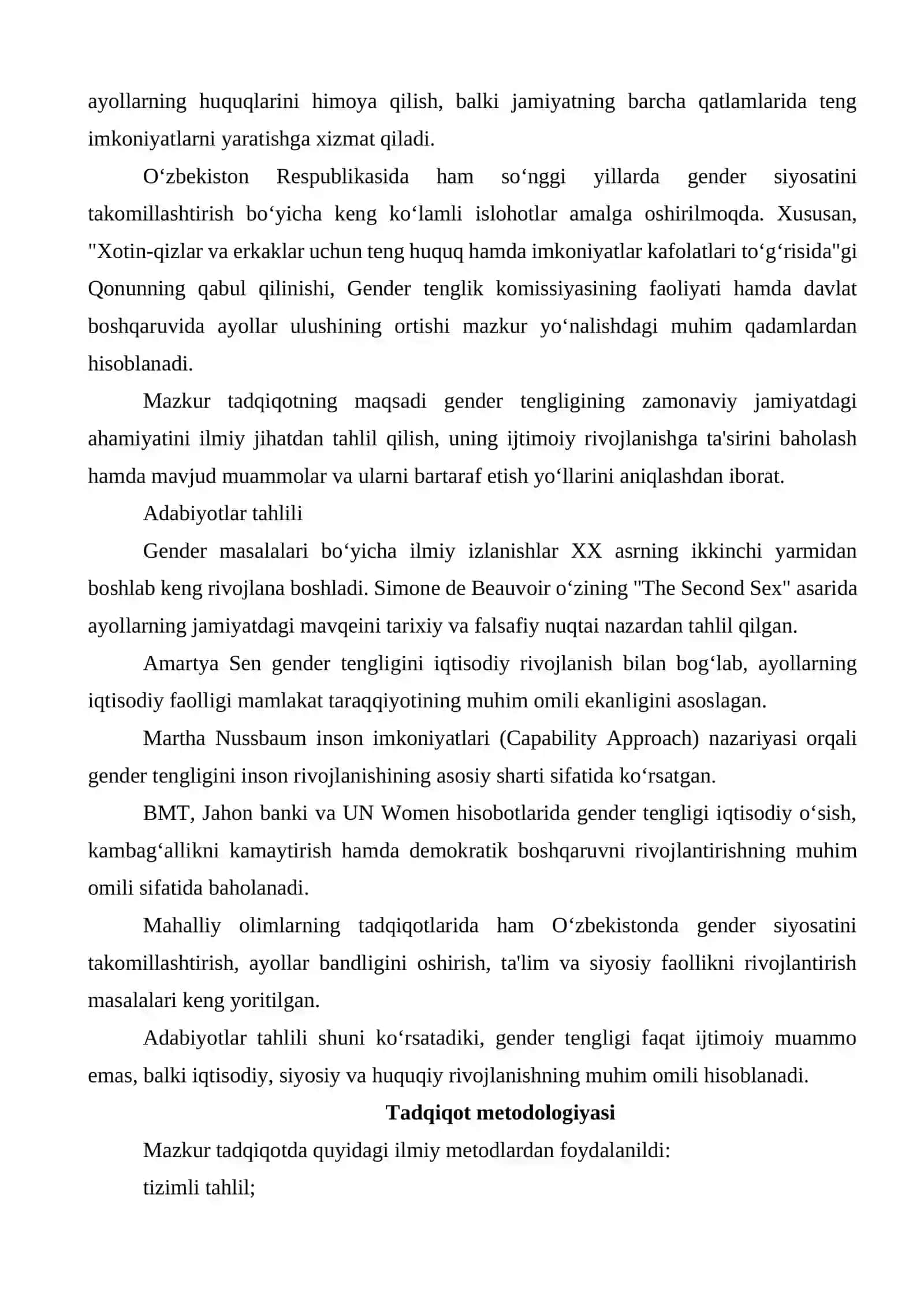 GENDER TENGLIGI VA ZAMONAVIY JAMIYAT 2
