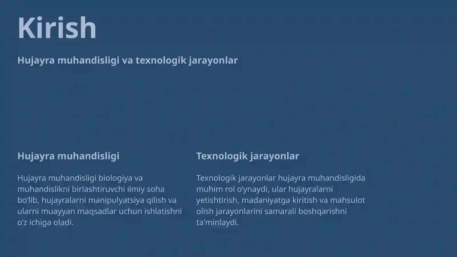 Hujayra Muhandisligidagi Texnologik Jarayonlar 2