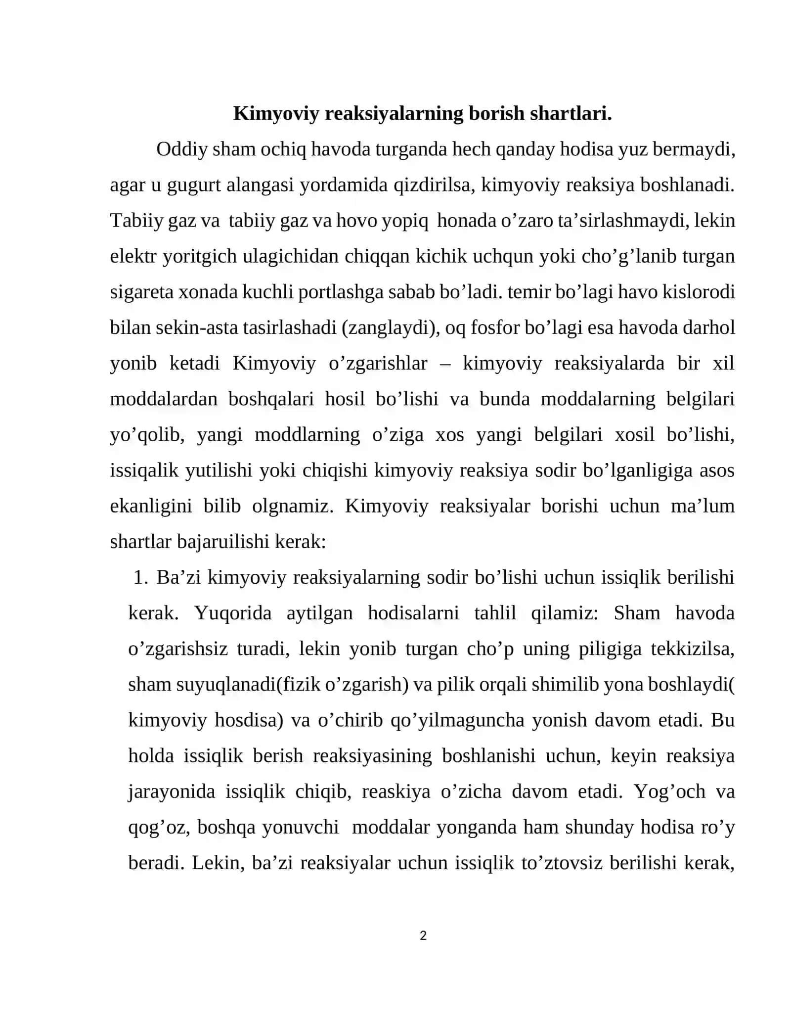 Kimyoviy reaksiyalar 2